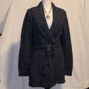 Reference Point Long Tied Sweater Large